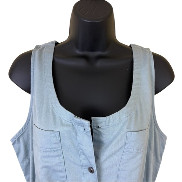 NWT North Face Blue Tie Waist Sleeveless 100% Organic Cotton Mini Dress Size M - Picture 5 of 14